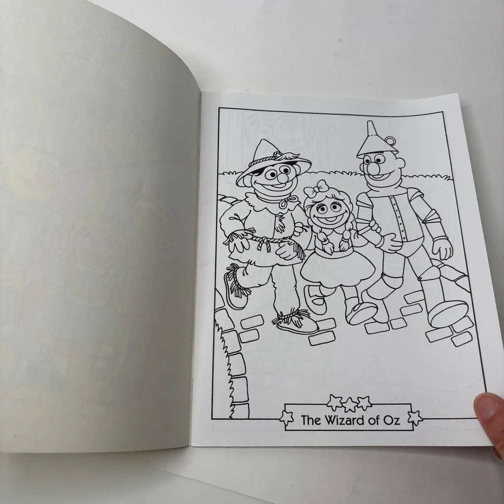 Vintage 1995 Sesame Street Sticker Book Storybook Fun Wizard of Oz Golden‎ Books